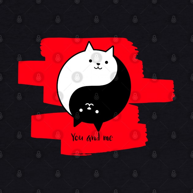 Yin and Yang Cat Couple by Cat Lady Locker